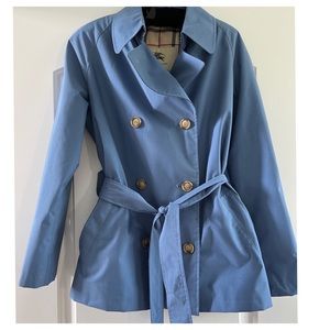 Burberry London Hillary Blue Nova Trench Coat 6R